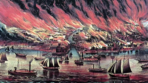 Great Chicago Fire, 1871 Video stock 159433870