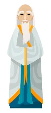 Great chinese philosopher thinker Stock Illustration