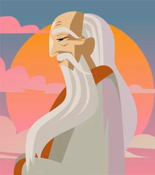 Great chinese philosopher wise thinker Stock Illustration