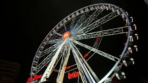 Great Classical Fair Ferris Wheel In Brussels Stock Footage 80514018