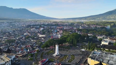 Great clock bukittinggi. (Drone View 3) 스톡 동영상 245982715