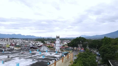 Great clock bukittinggi. (Drone View 2) Stock Footage 245982863