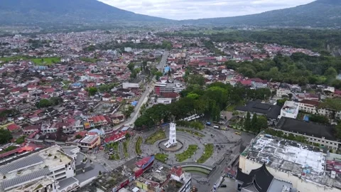 Great clock bukittinggi. (Drone View 1) 스톡 동영상 245982931
