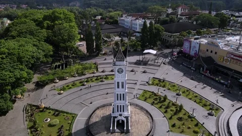 Great clock bukittinggi. (Drone View 5) 스톡 동영상 245983065