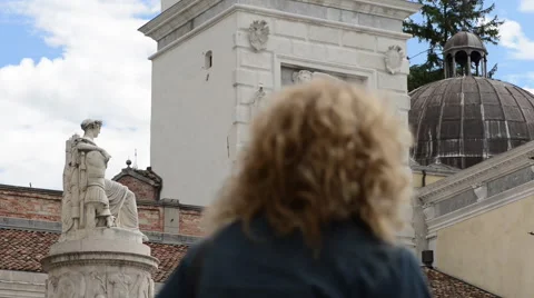 The great clock in Piazza Liberta in Udine Stock Footage 60644571