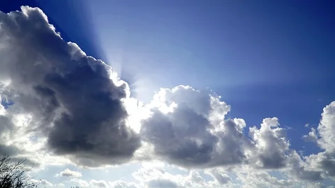 Great clouds passing with sunshine Stock Footage 108345393
