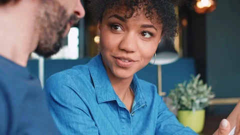 Great collaboration with work mate   Stock Footage 111411555