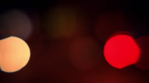 Great colored road scene with moving defocused car headlights with ghosts Stock Footage 58454019