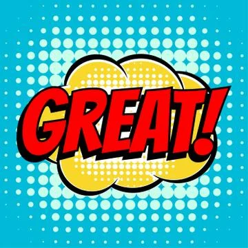 Great comic book bubble text retro style Stock Illustration