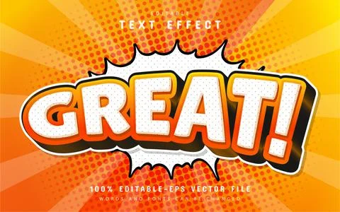 Great comic style text effect Stock Illustration