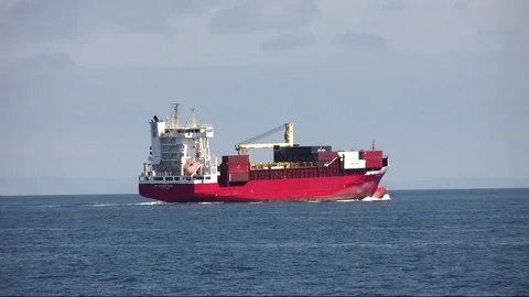 Great containership BP ESPERANZA sailing full ahead. Stock Footage 107316384