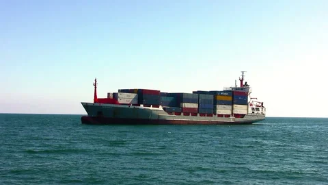 Great containership sailing full ahead. Stock Footage 107316409