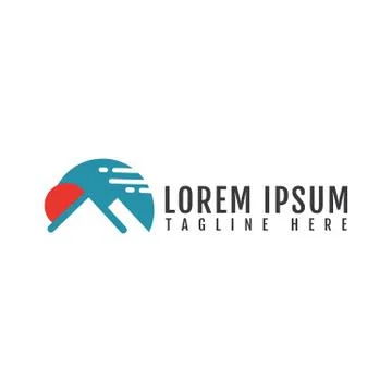 Great custom modern circle simple peak of mountain logo vector Stock Illustration