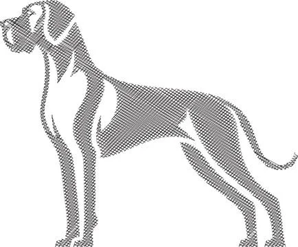 Great Dane Dog Scribble Style Illustration Stock Illustration