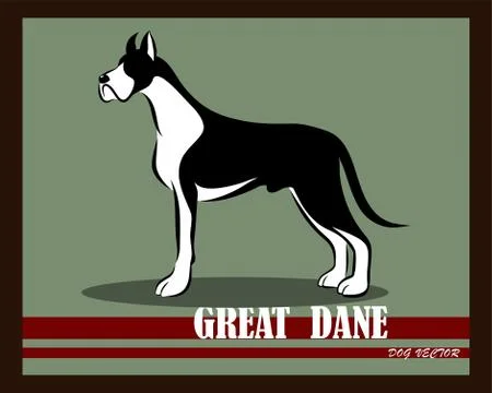 Great Dane dog vintage vector eps 10 Stock Illustration