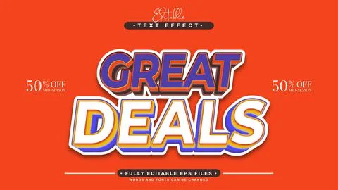 Great deals text effect Stock Illustration