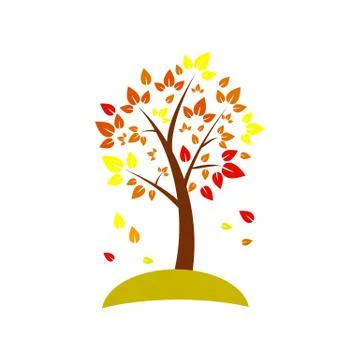 Great design of autumn tree Stock Illustration