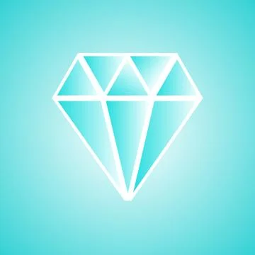 Great design of the big light blue diamond Stock Illustration