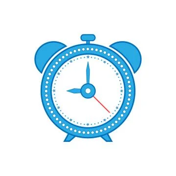 Great design of the blue alarm clock Stock Illustration