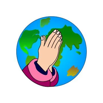 Great design concept of prayer for the planet Stock Illustration