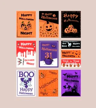 Great designed posters for halloween Illustrazione stock