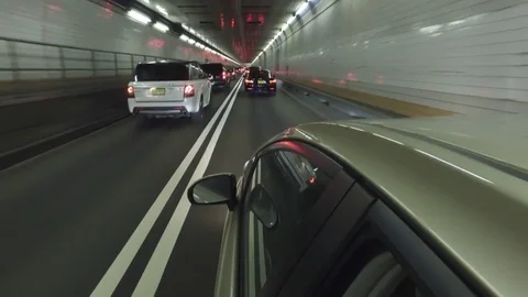 Great driving point of view - New York City - Holland Tunnel - 4k Video stock 71325959