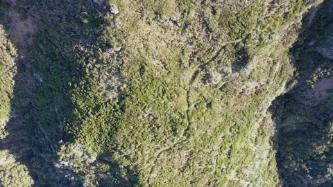 Great drone flight over a cliff lit by the sunset followed by the shadow. Stock Footage 228720886