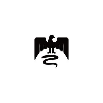 Great eagle hunting snake logo concept. Vector illustration Stock Illustration