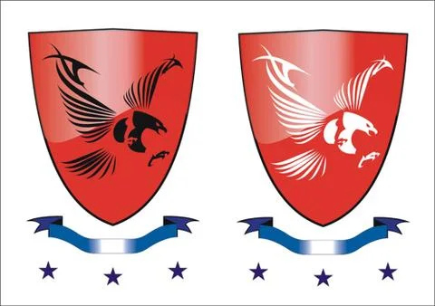 Great Eagle on Shield Stock Illustration