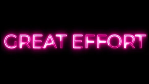 Great Effort  Neon Text Animation Stock Footage 320391407