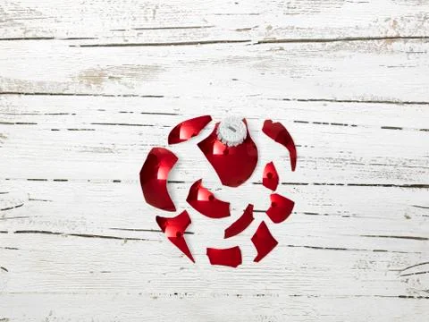 Great exploding red bauble with rudolph the red nosed reindeer on it  Foto stock