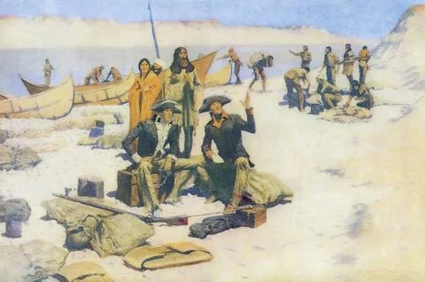 The Great Explorers.  Lewis and Clark expedition of 1804 - 1806.  After a work b Stock Illustration