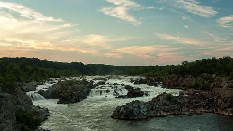 Great Falls Sunset Timelapse Video stock 76992670