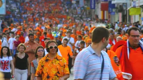 Great fan procession Stock Footage 11173549