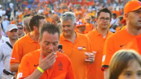 Great fan procession Stock Footage 11173550