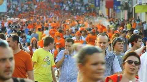 Great fan procession Stock Footage 11173746