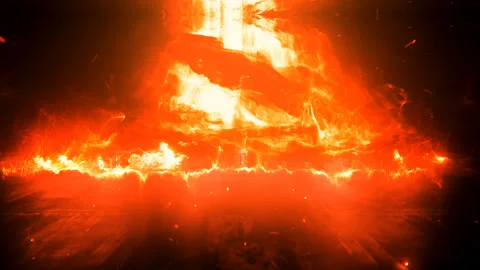 Great Fire Animation For Logo Opening Bumper Template Stock Footage 273657214