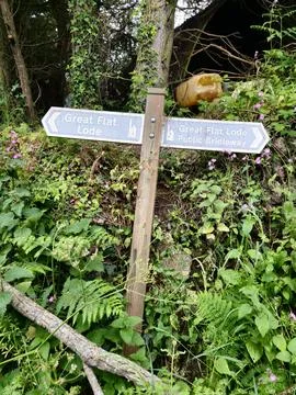 Great flat lode mining trail sign Stock Photos