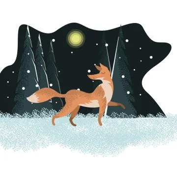 Great fox flat illustration Stock Illustration