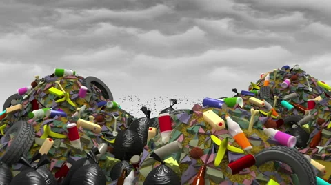 The Great Garbage Dump. 3D animation, seamless loop. Stock Footage 50139737