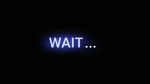 Great Glowing Wait Message Screen. Stock Footage 307645374