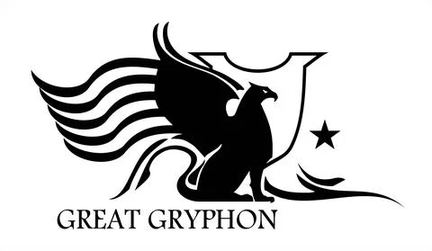 GREAT GRYPHON BLACK ONLY Stock Illustration