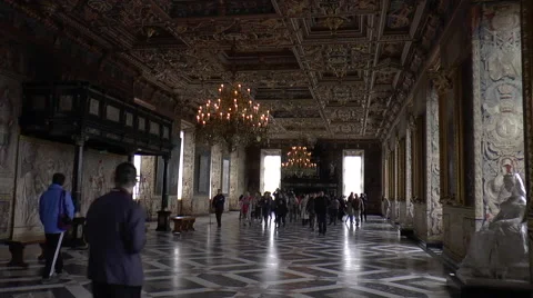 The Great Hall Inside Frederiksborg Palace in Denmark Stock Footage 68641858