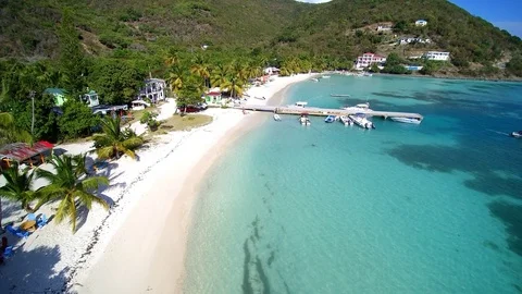 Great Harbour, Jost Van Dyke near Foxxy's, BVI - Pre Hurricane Irma Video stock 79869461