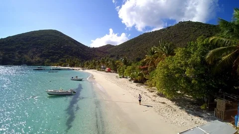 Great Harbour, Jost Van Dyke near Foxxy's, BVI - Pre Hurricane Irma -4 Video stock 79869652