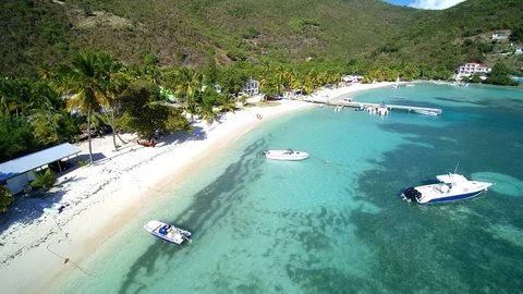 Great Harbour, Jost Van Dyke near Foxxy's, BVI - Pre Hurricane Irma Video stock 79869656