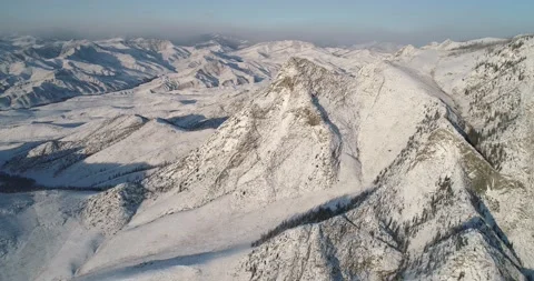 From great height unique mountainous natural landscape of West Tuva Republic Stock Footage 148516319