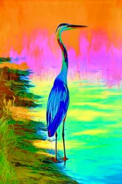 Great heron on mars Foto stock