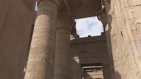 Great Hypostyle Hall and clouds at the Temples of Karnak Video stock 145027796