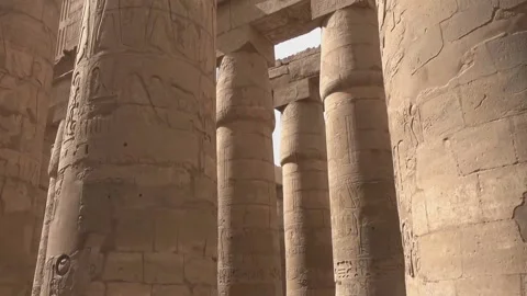 Great Hypostyle Hall and clouds at the Temples of Karnak Video stock 145029691